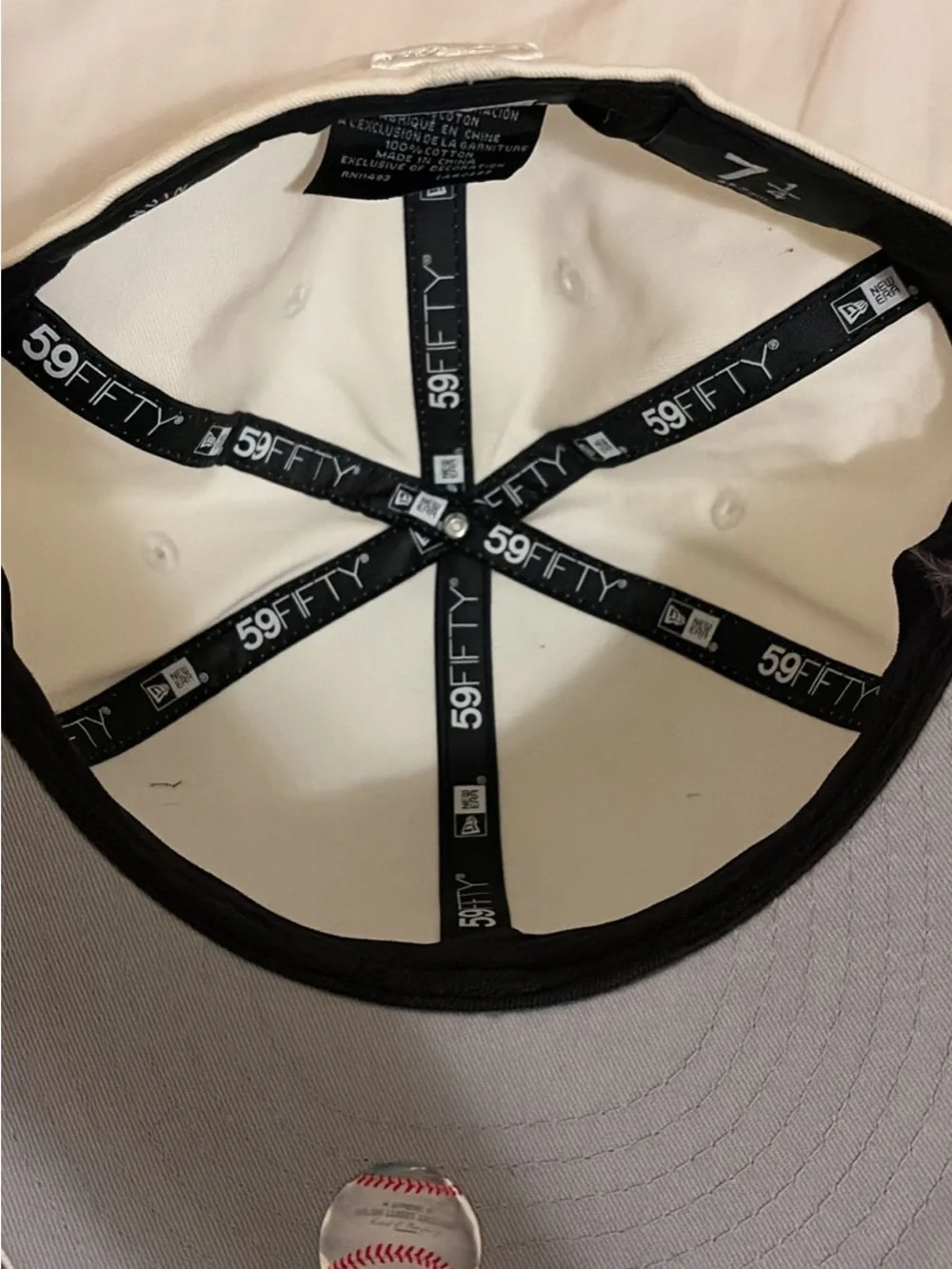 New Era White Cap with Gold NY Metal Logo